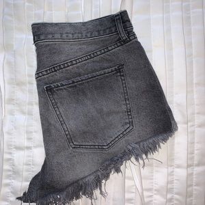 Free People Black Denim Shorts